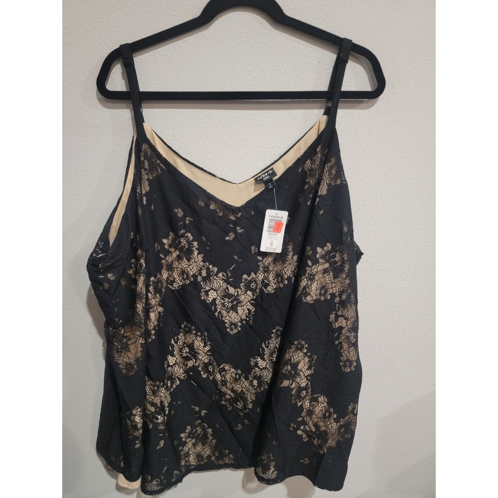 Torrid Sophie Lace Cami Black Over Tan‎ Sleeveless Plus Size 5 5X 28 NWT New
